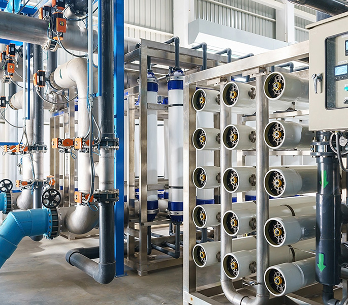 Reverse osmosis system for water drinking plant.